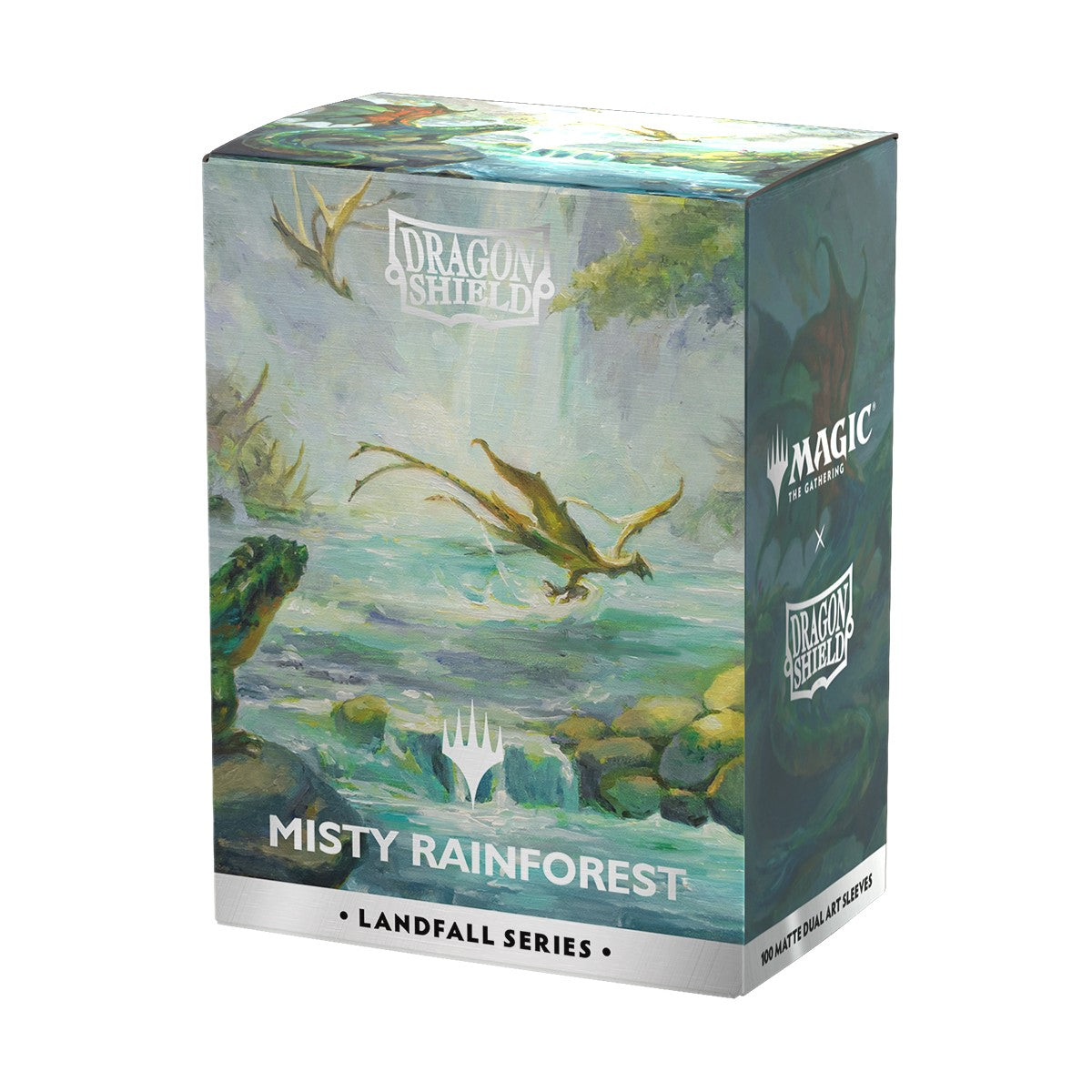 Dragon Shield Sleeves: Standard Matte Dual Art Magic the Gathering Landfall Series - Misty Rainforest